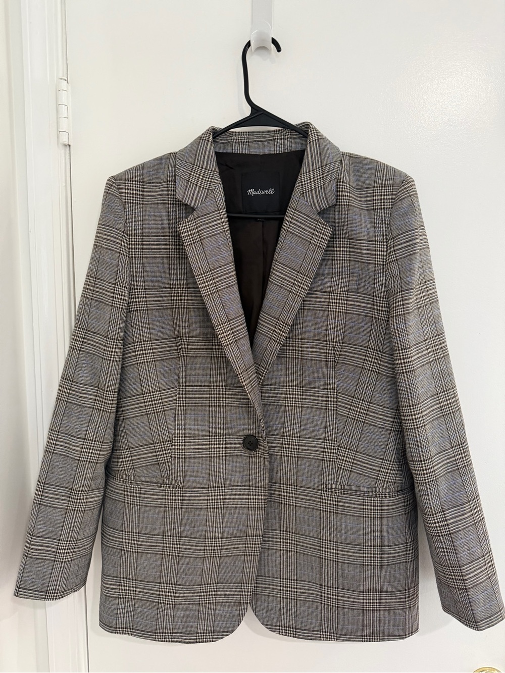 Madewell Plaid Blazer Women’s Size 8 Herringbone Tailored Preppy Career Jacket